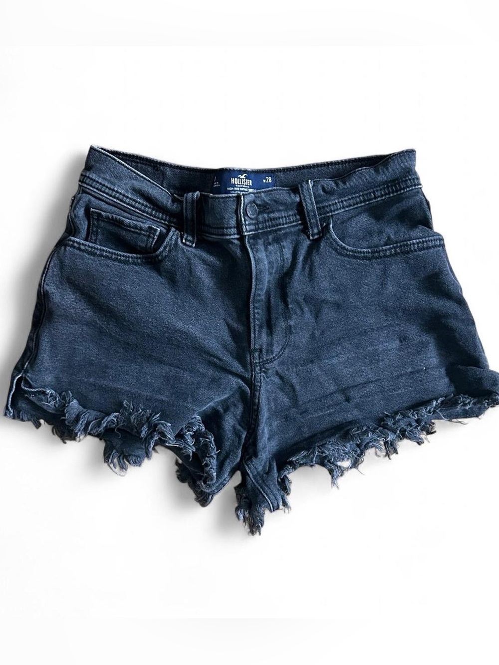 Hollister high-rise 4” Black denim jeans shorts for woman size 7